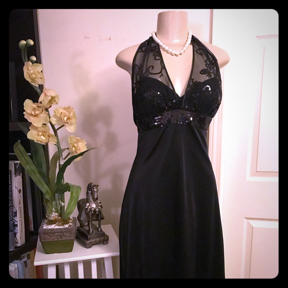 Black Halter cocktail dress
